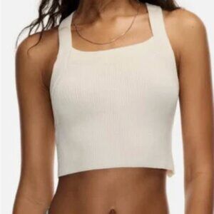 Aritizia Wilfred White Open Back Crop Top